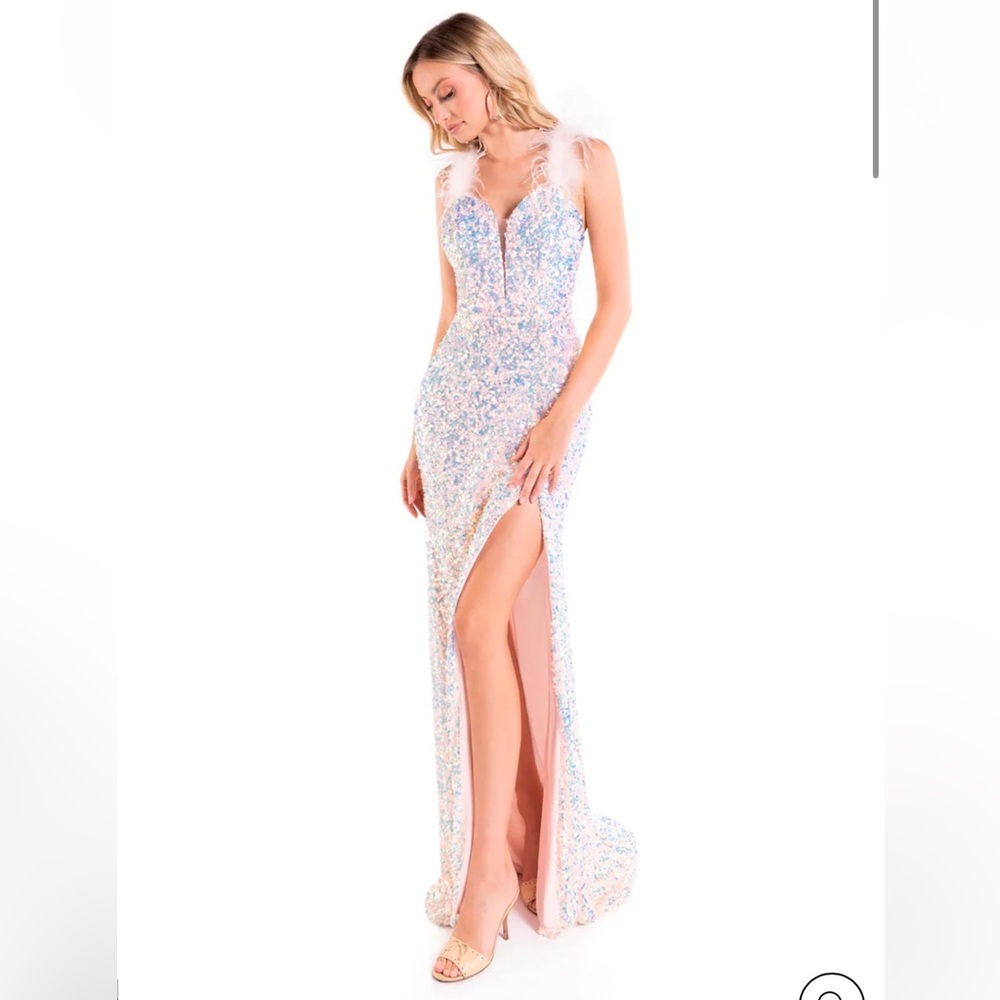NWOT Stunning Sequin Prom Dress in Pink and Blue